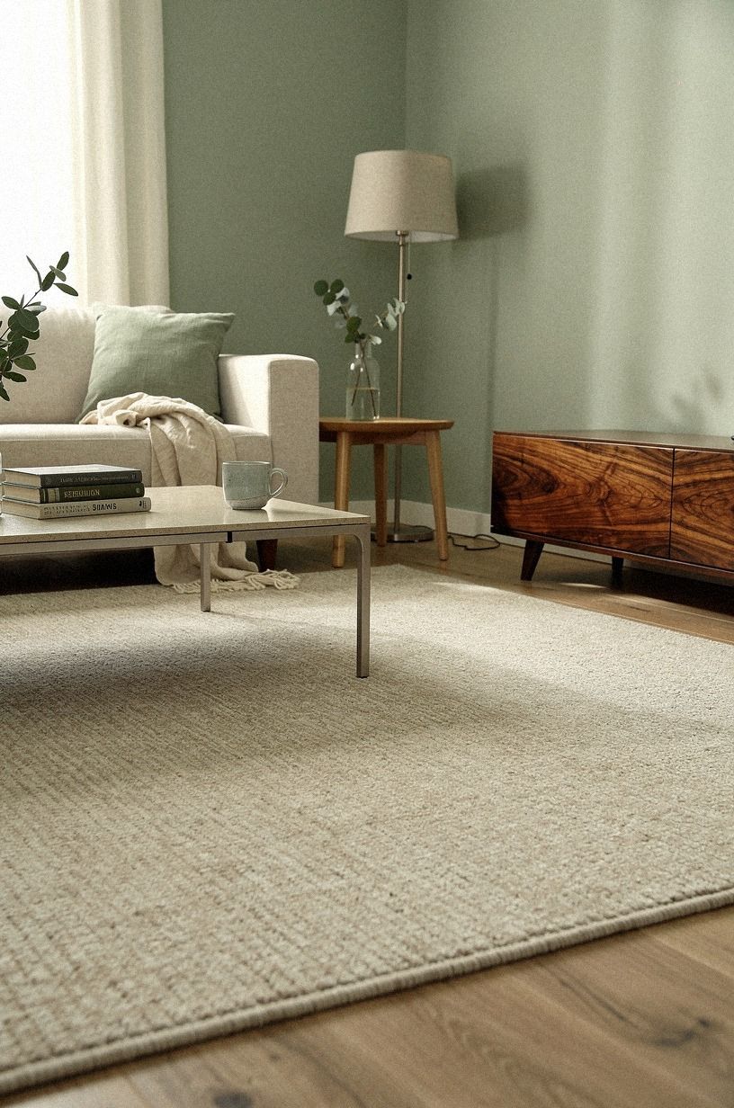 Frame the Carpet With a Slim Coffee Table