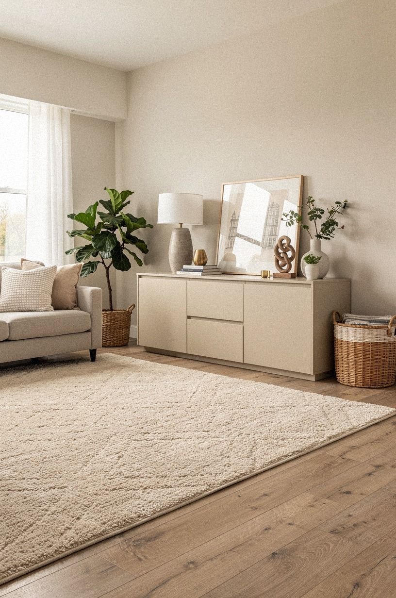 Anchor the Room With One Oversized Rug
