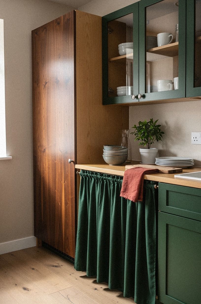 Swap Full Doors for a Removable Curtain Panel