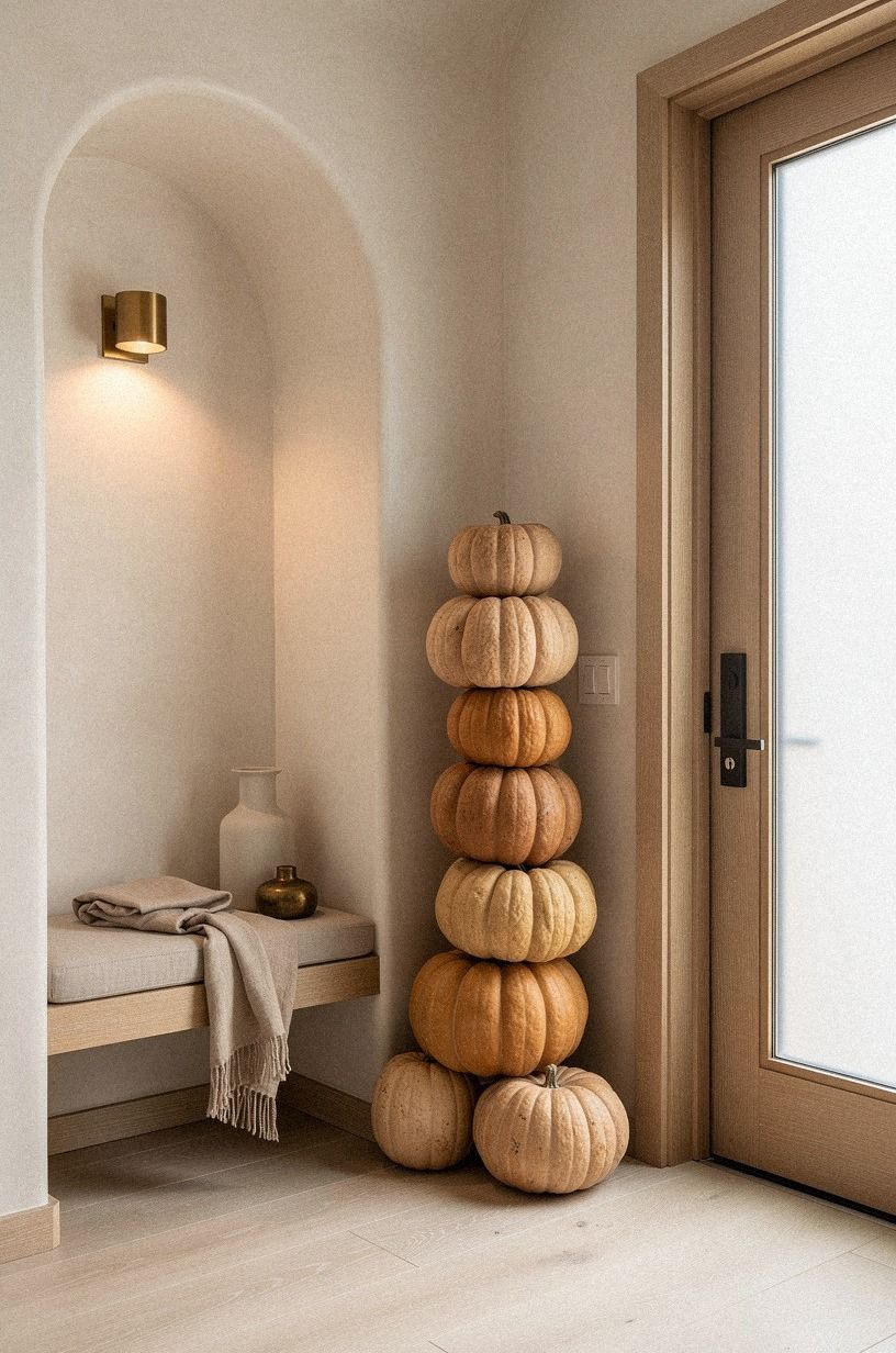 How Should You Arrange Pumpkins in a Narrow Vertical Group?