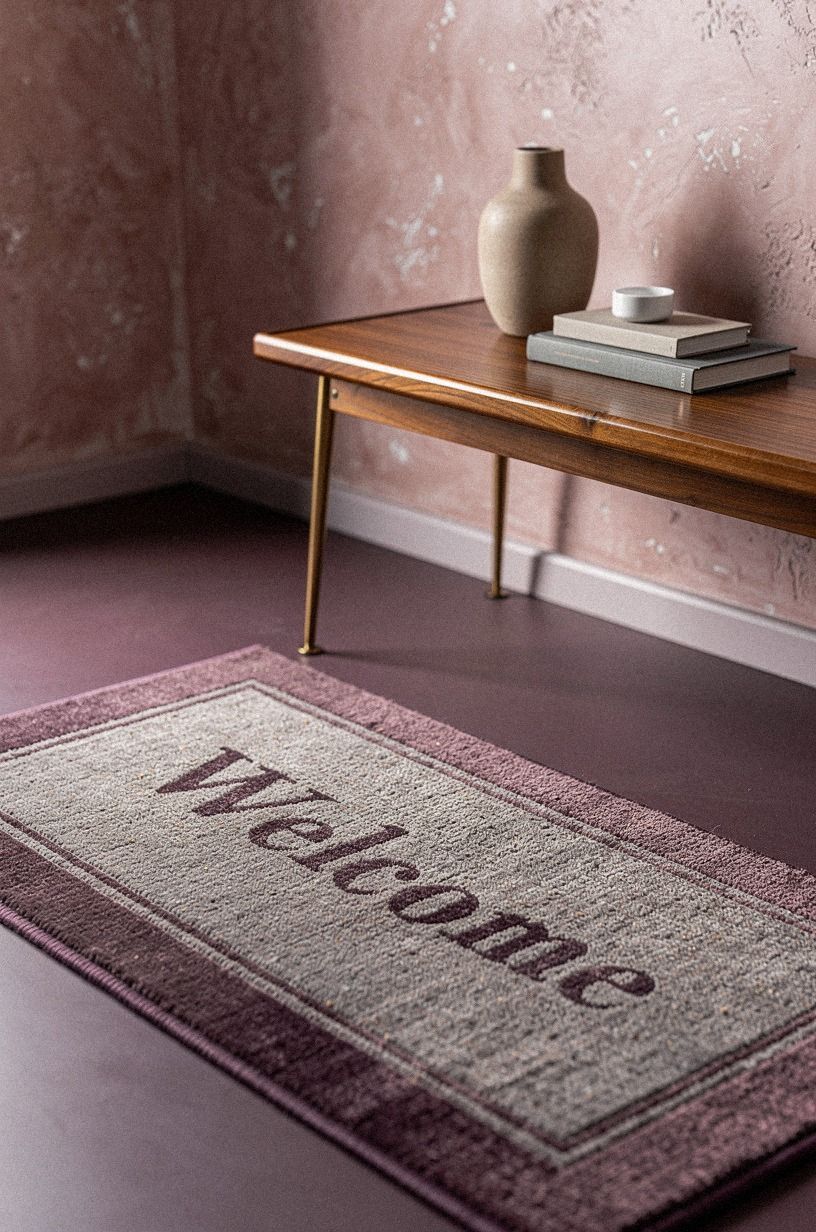 Layer a Textile Welcome Mat Over a Flat Base