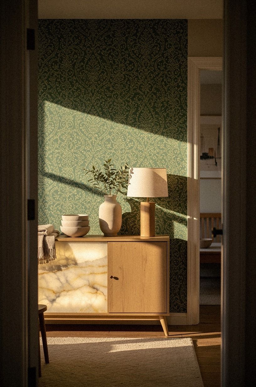 Paint a Moody Niche Around Peel and Stick Paper