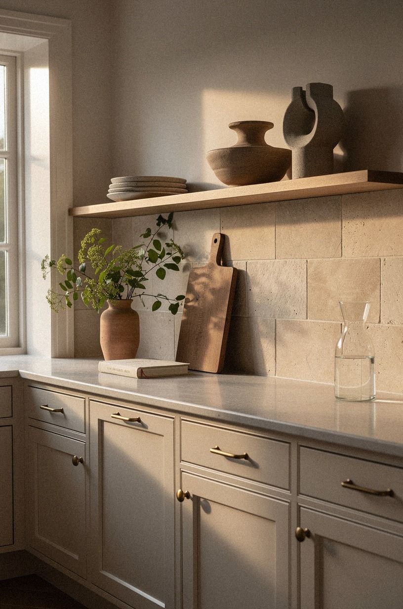 Float a Narrow Shelf Above the Backsplash