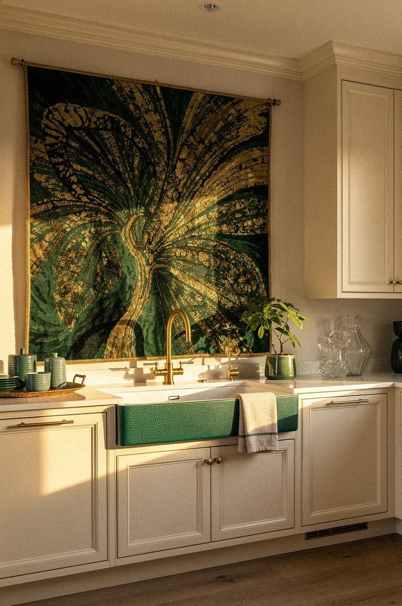 Frame the Sink With One Overscale Textile