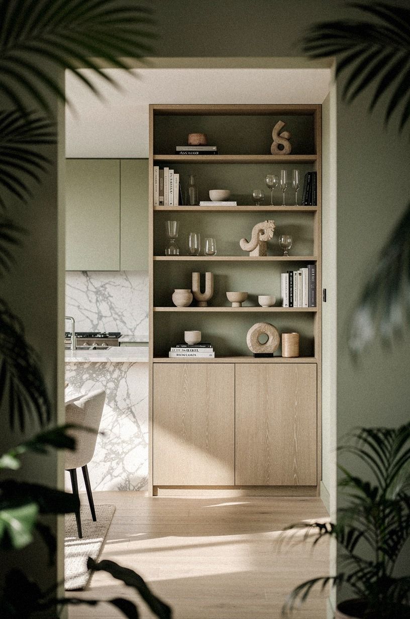 Mix Open Storage With One Closed Cabinet