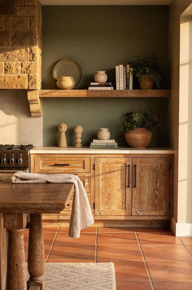 Paint the Eye-Level Band in Sherwin-Williams Evergreen Fog