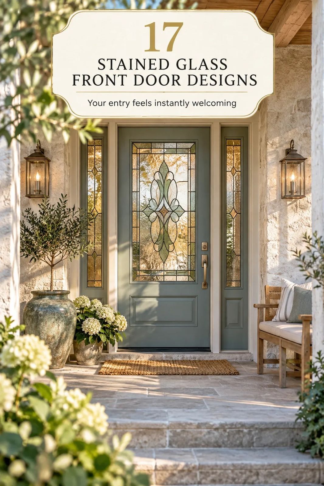 I Chose a Stained Glass Front Door for Vintage Charm, Now My Entryway Glows