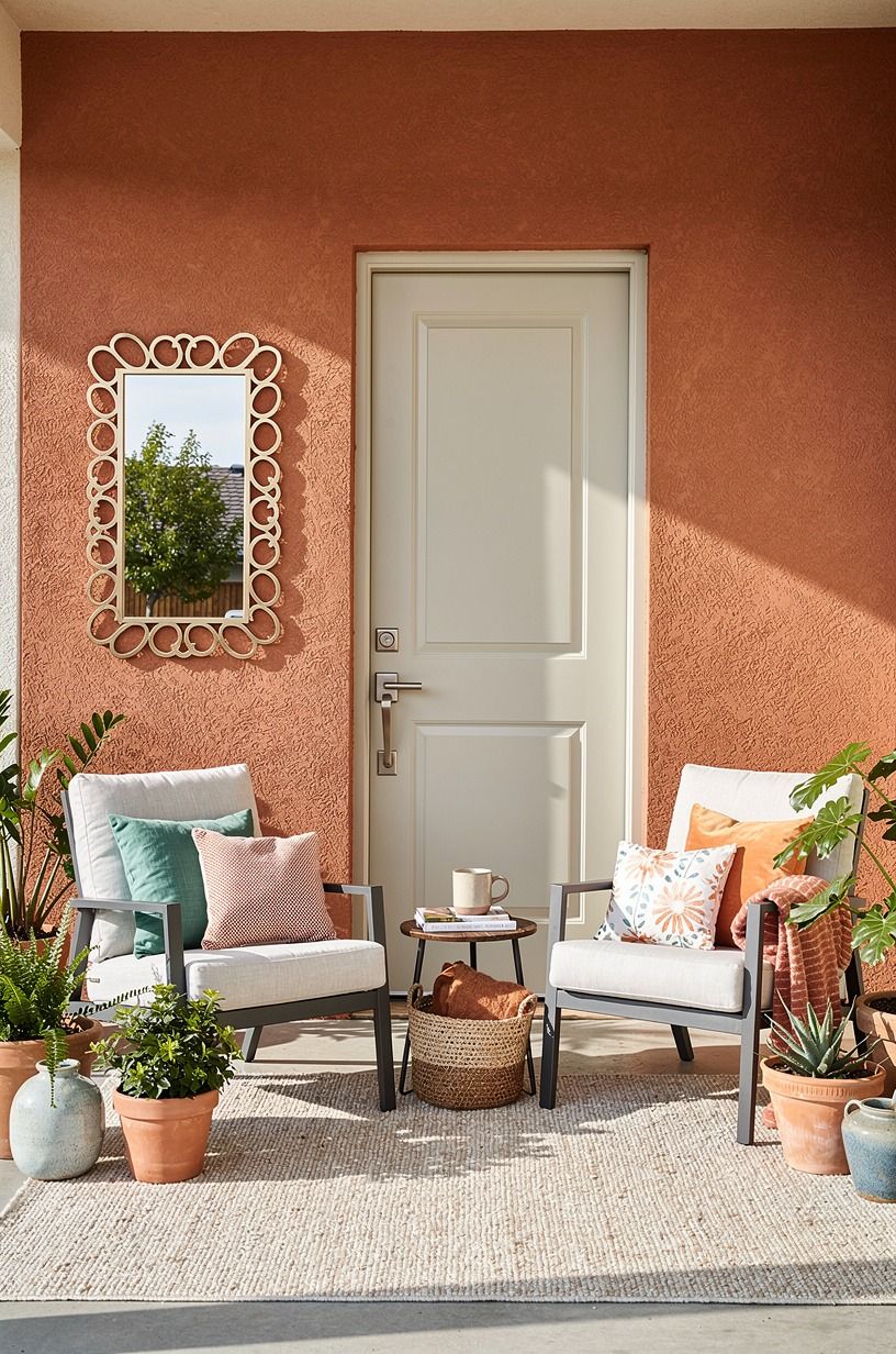 Hang a Mirror Opposite the Colored Panel
