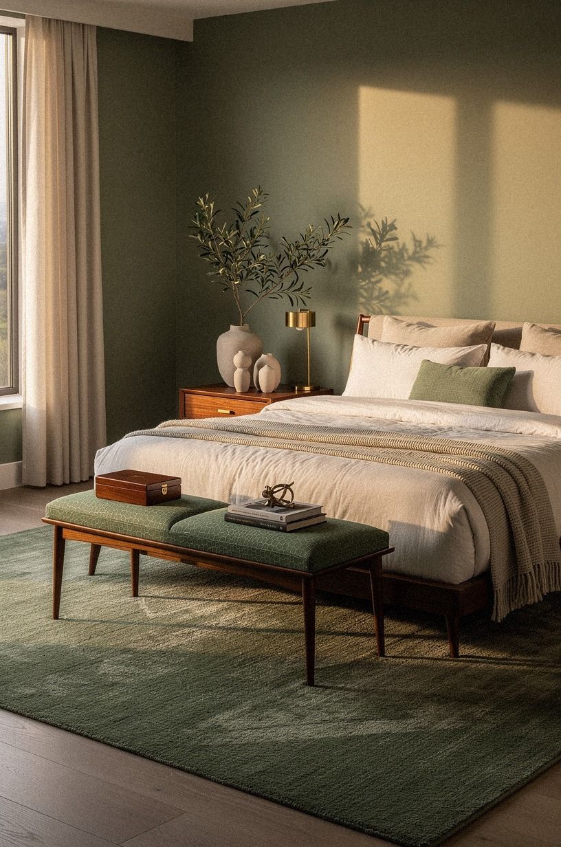 A rug can mark the sleeping zone without blocking light