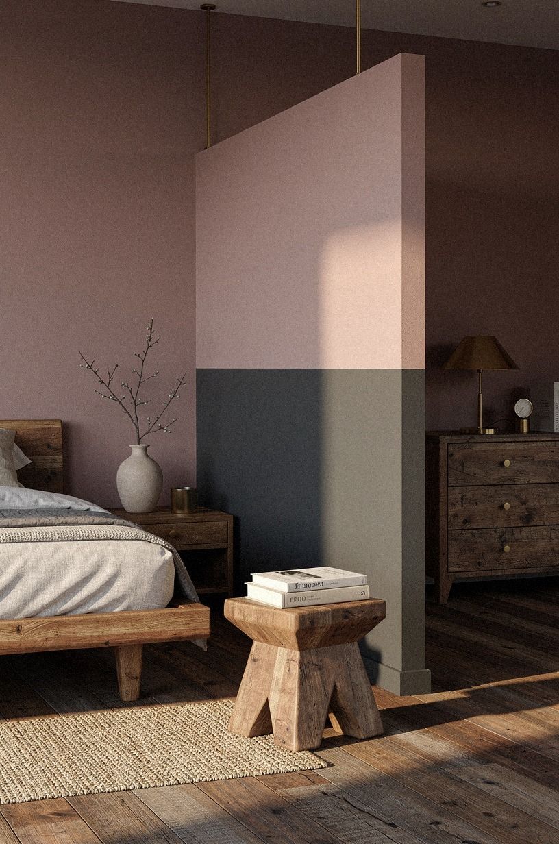 Paint a half-height studio divider in two tones