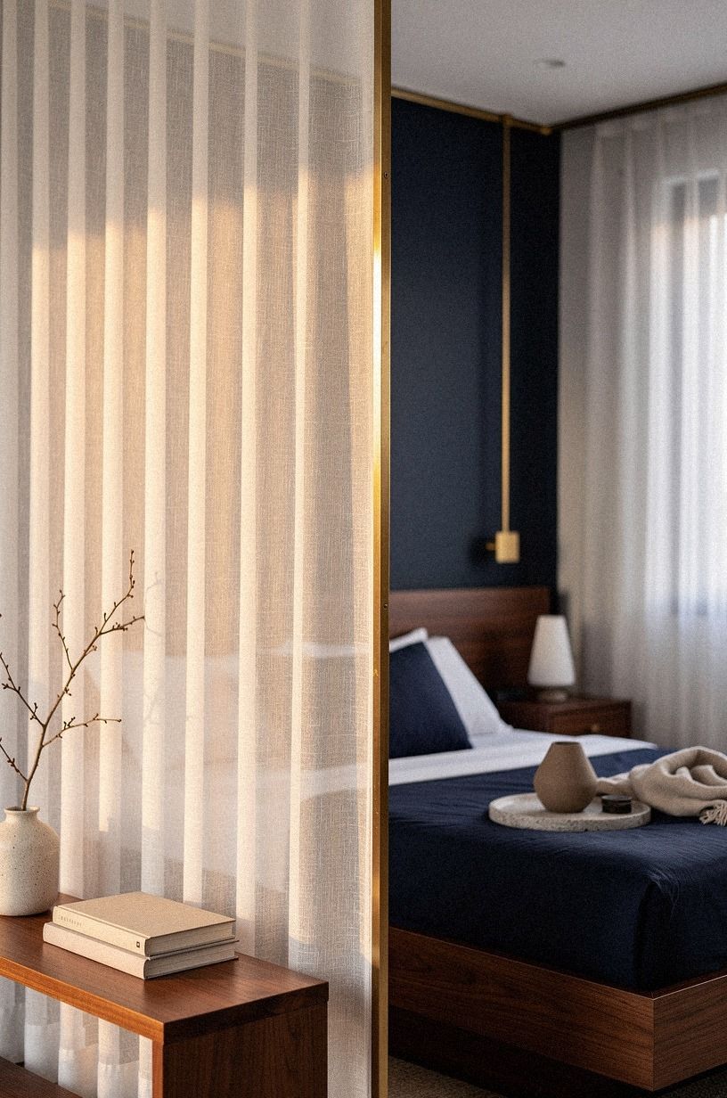 Should a curtain wall float for a softer studio room divider?