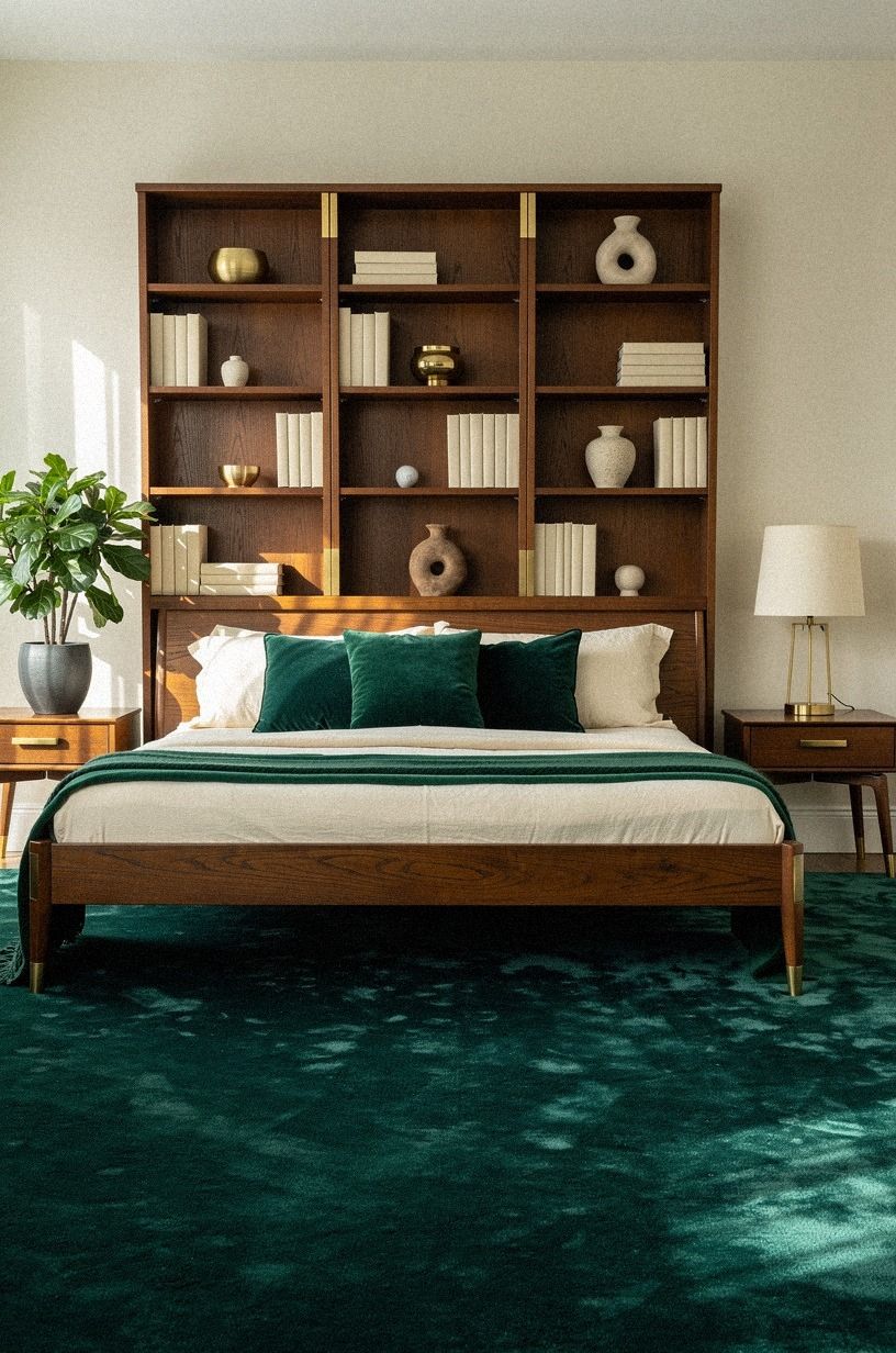 The Two-Wood Rule makes an open bookcase work harder