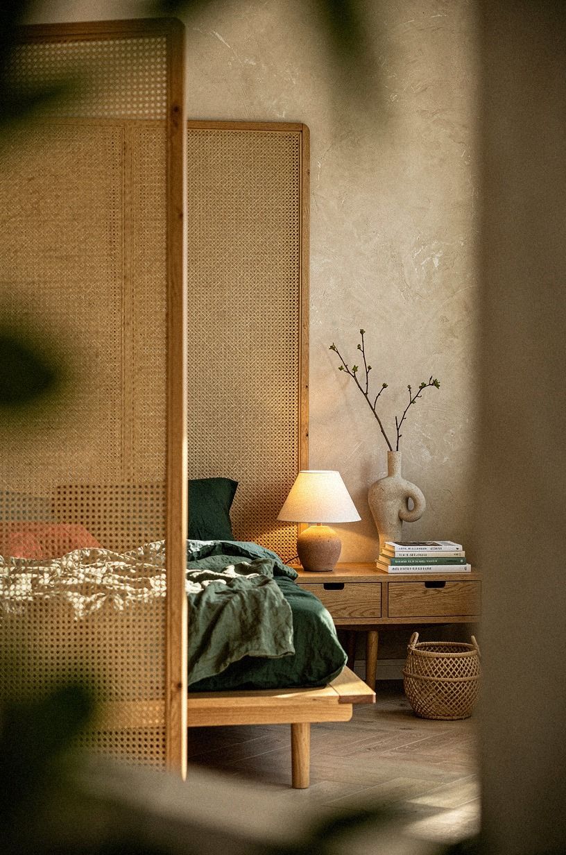 Why does a cane screen create such warm privacy?