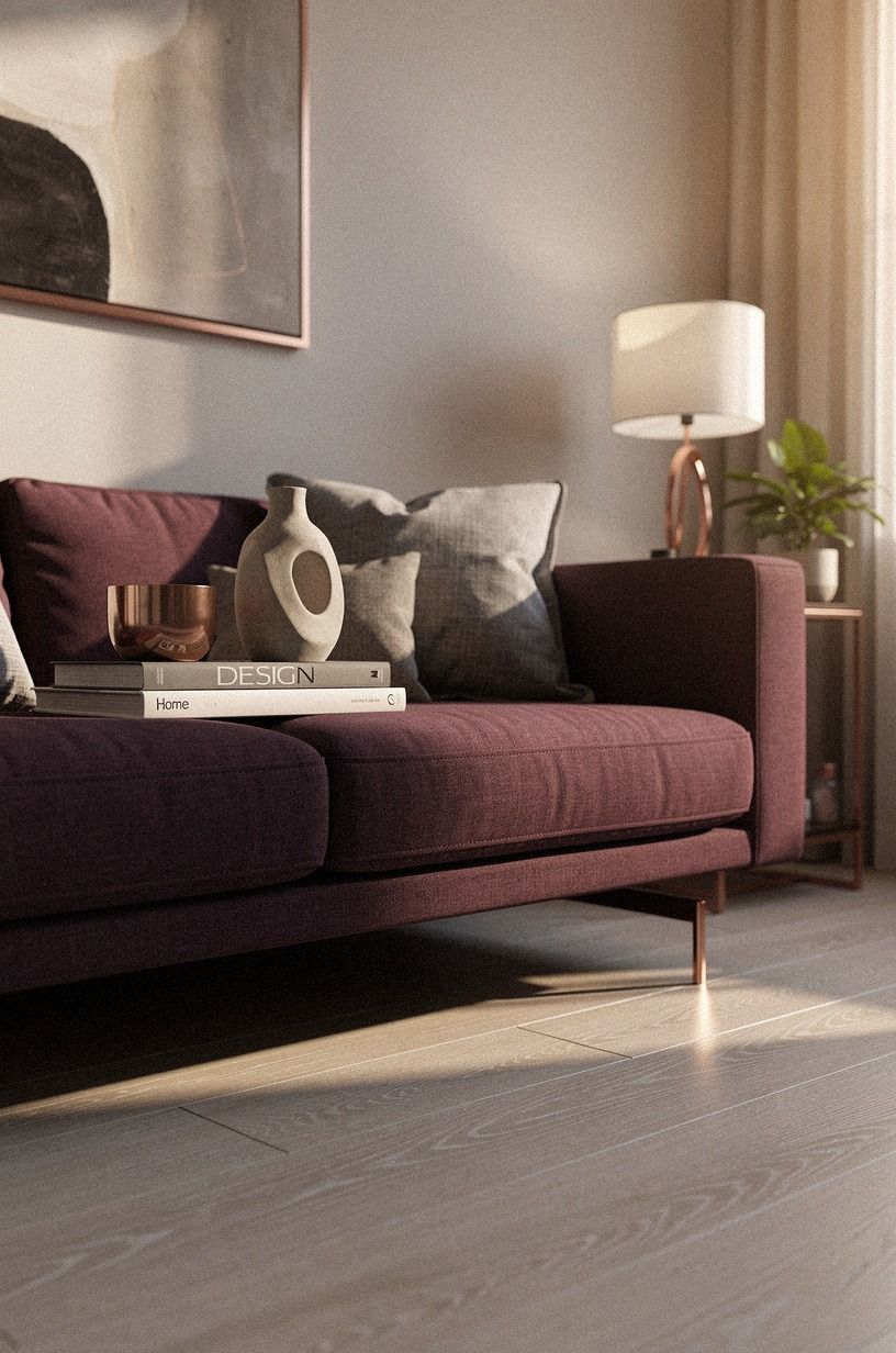 Float the sofa to create an airy sightline