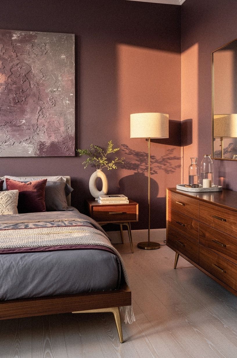 I Used Warm Paint to Make the Existing Furniture Work, plum palette