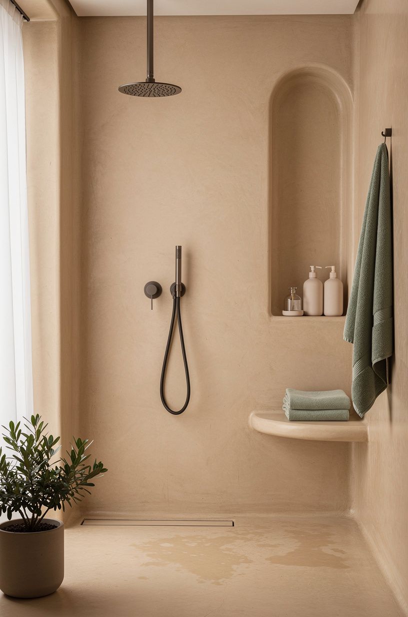 Soften the room with sage mohair and plaster