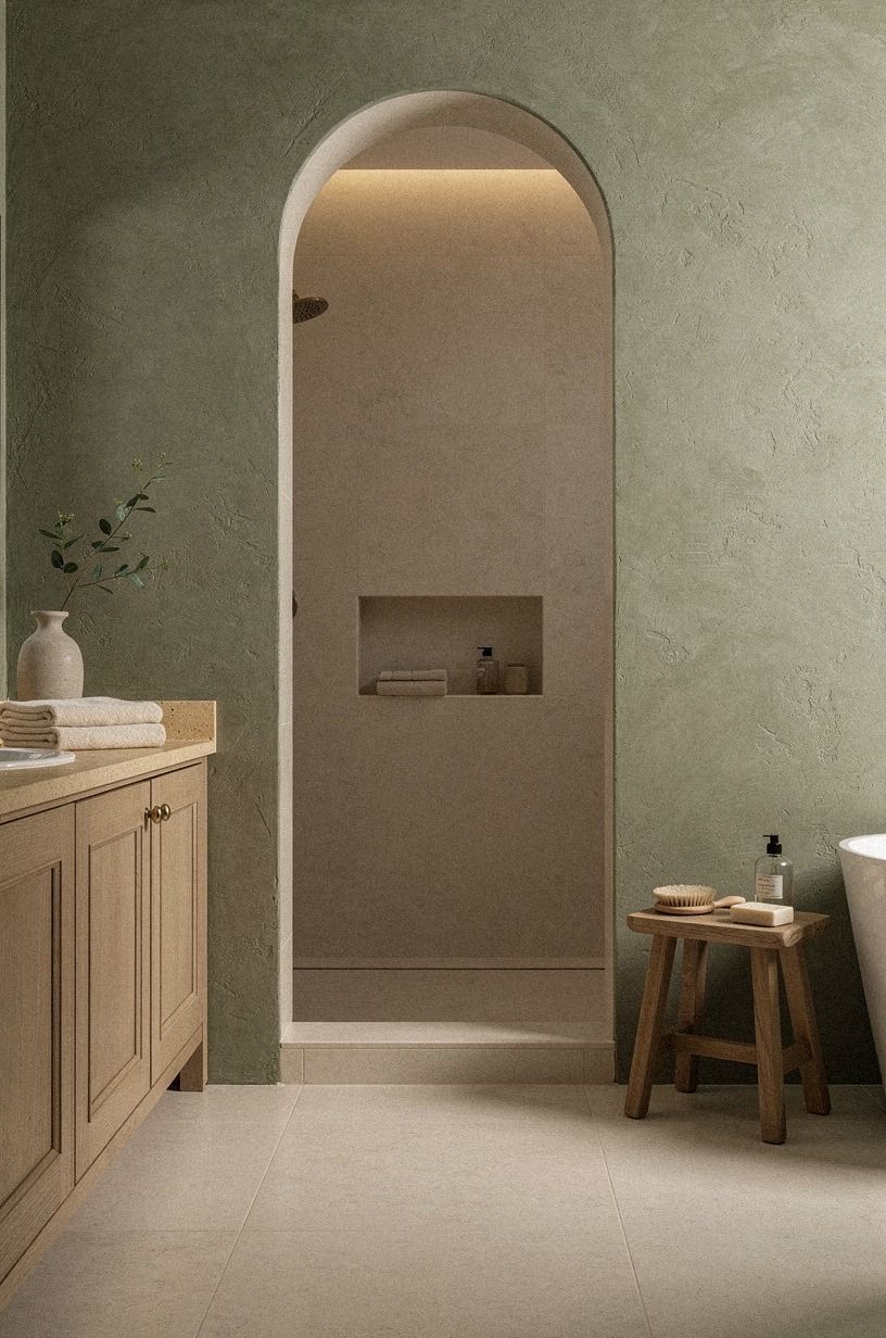 Frame the Shower With a Soft Arch