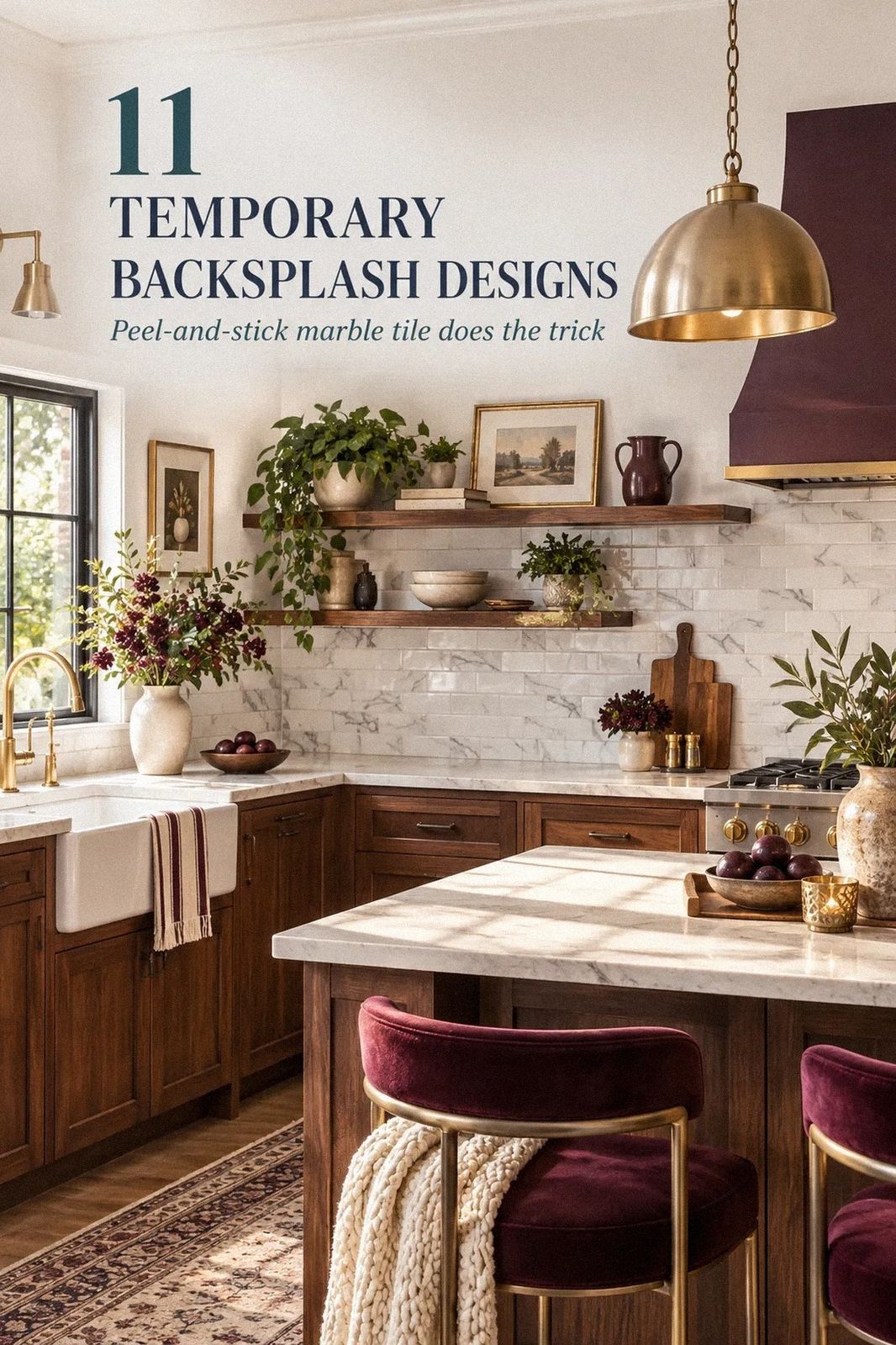 11 Temporary Backsplash Ideas You Can Peel Off in Minutes