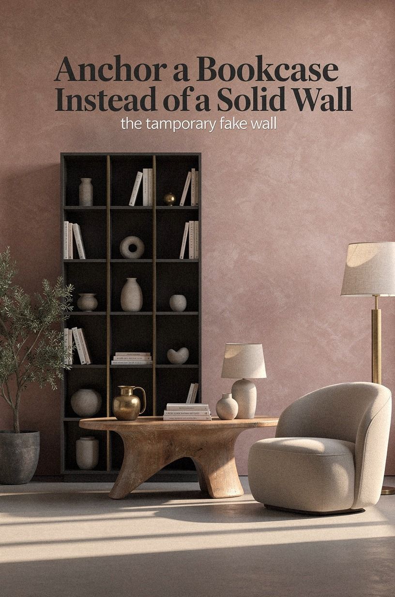 Anchor a Bookcase Instead of a Solid Wall