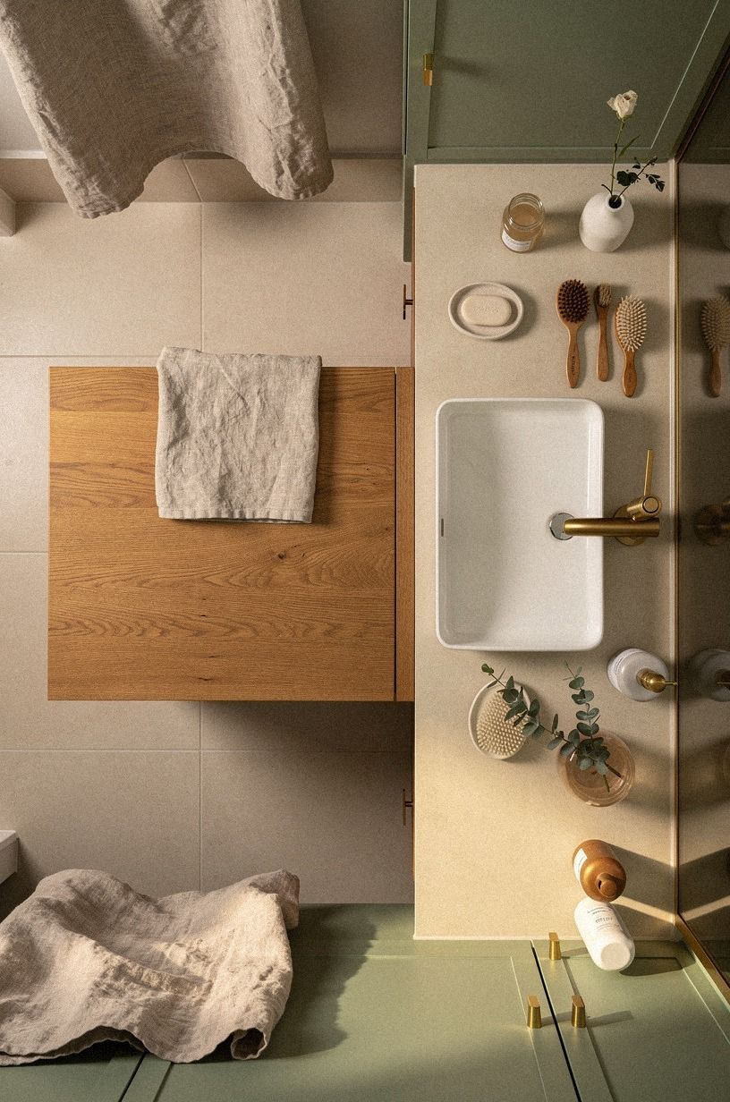 Float a Chunky Oak Vanity with the Two-Wood Rule