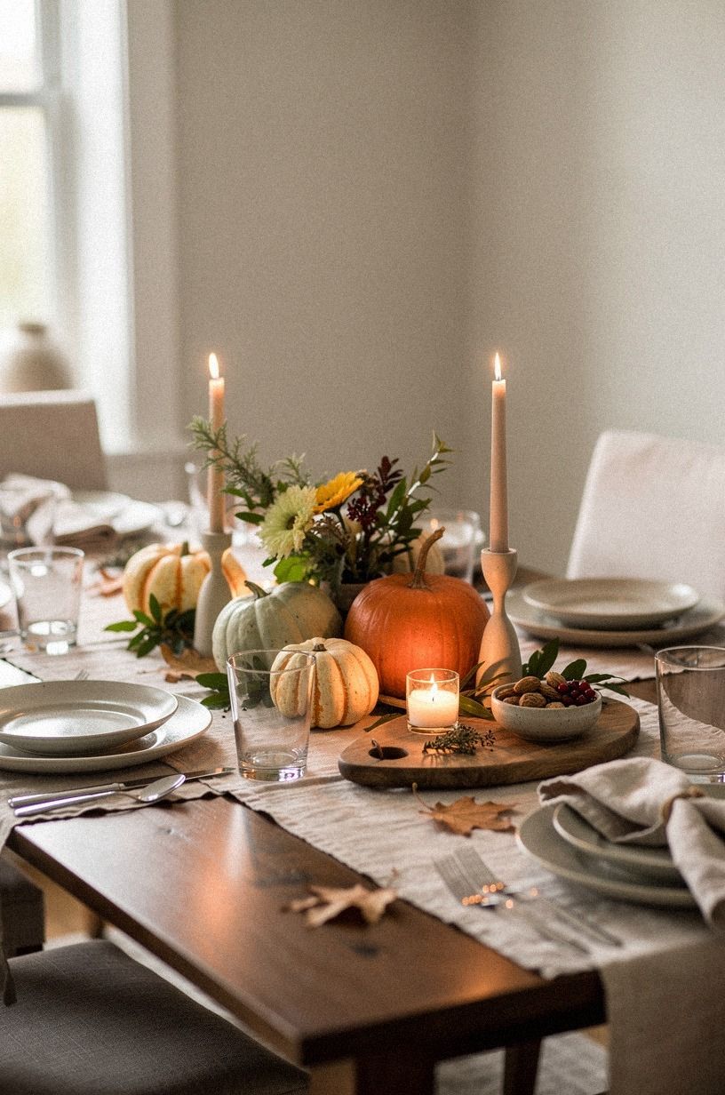 I let the centerpiece choose the bedding, warm white palette