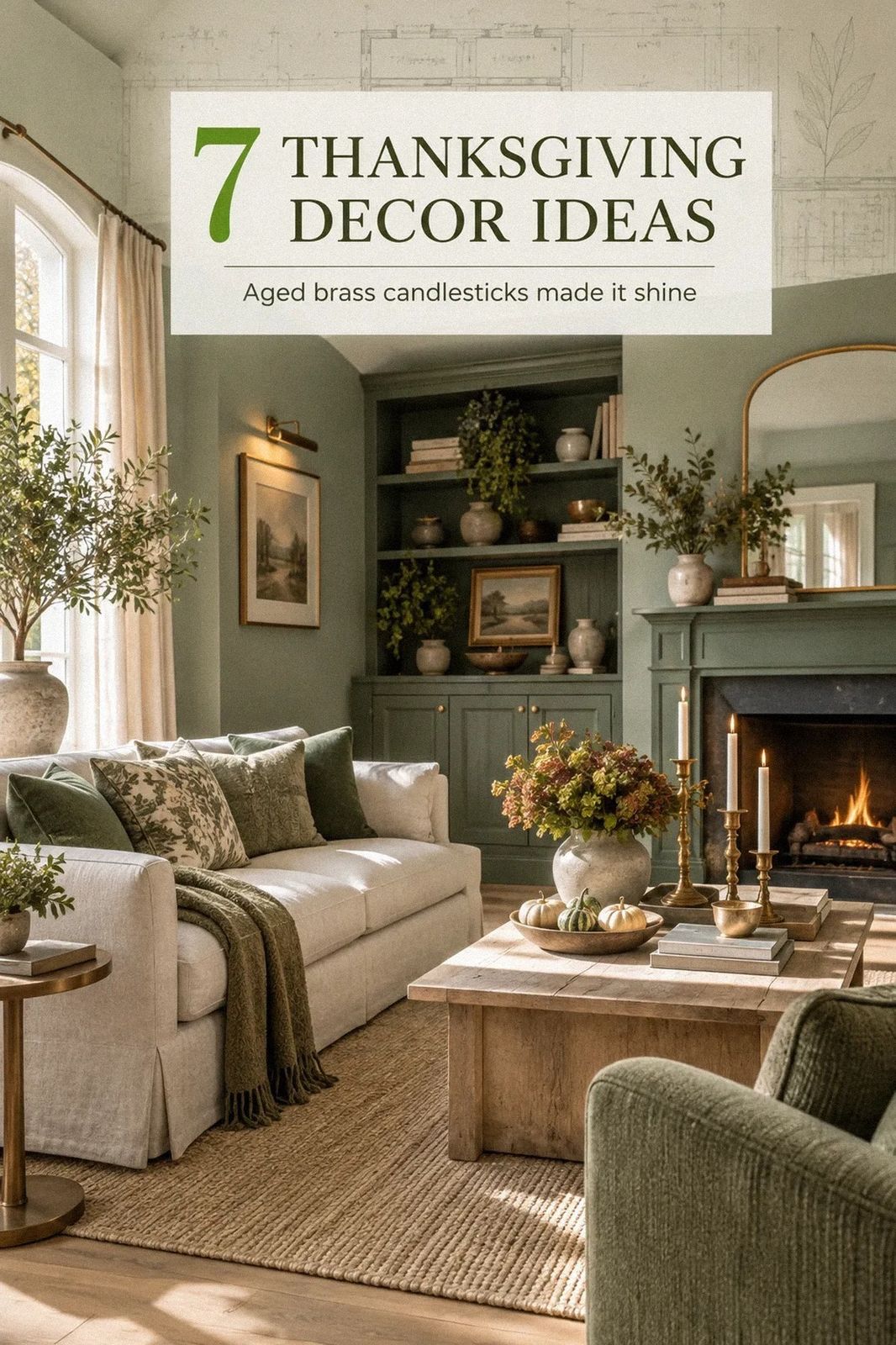 15 Thanksgiving Decor Ideas for the Mantel (Warm & Natural)