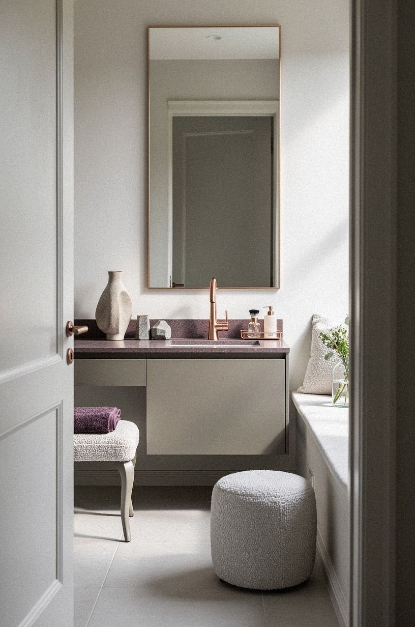 Anchor the vanity with a living-finish faucet