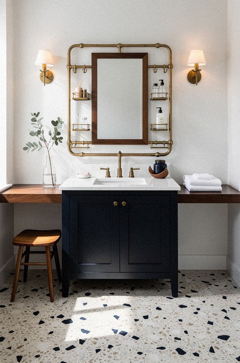 Build a small antique brass utility wall
