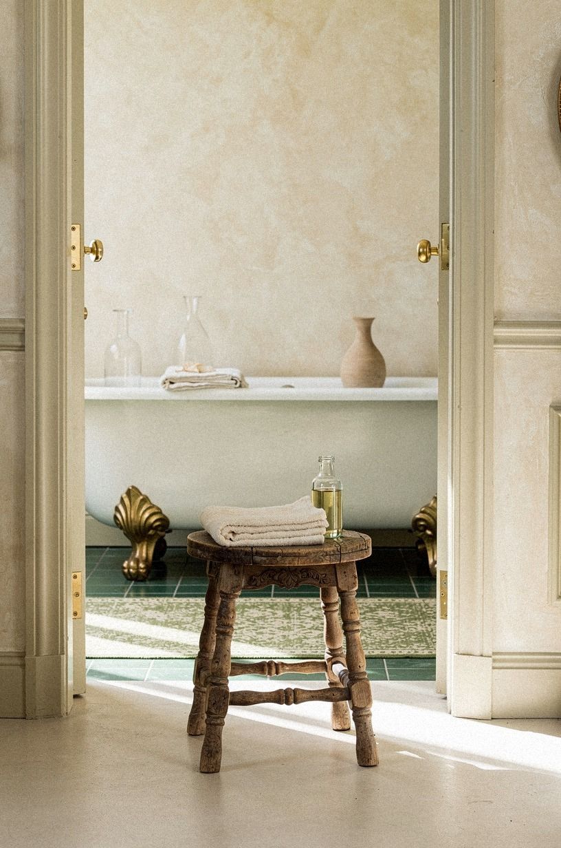 Finish the room with one antique stool