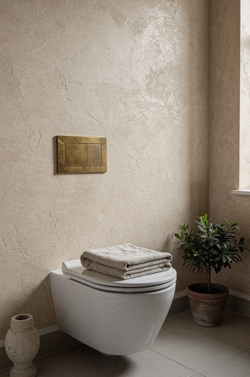 Set a brass flush plate against a quiet wall