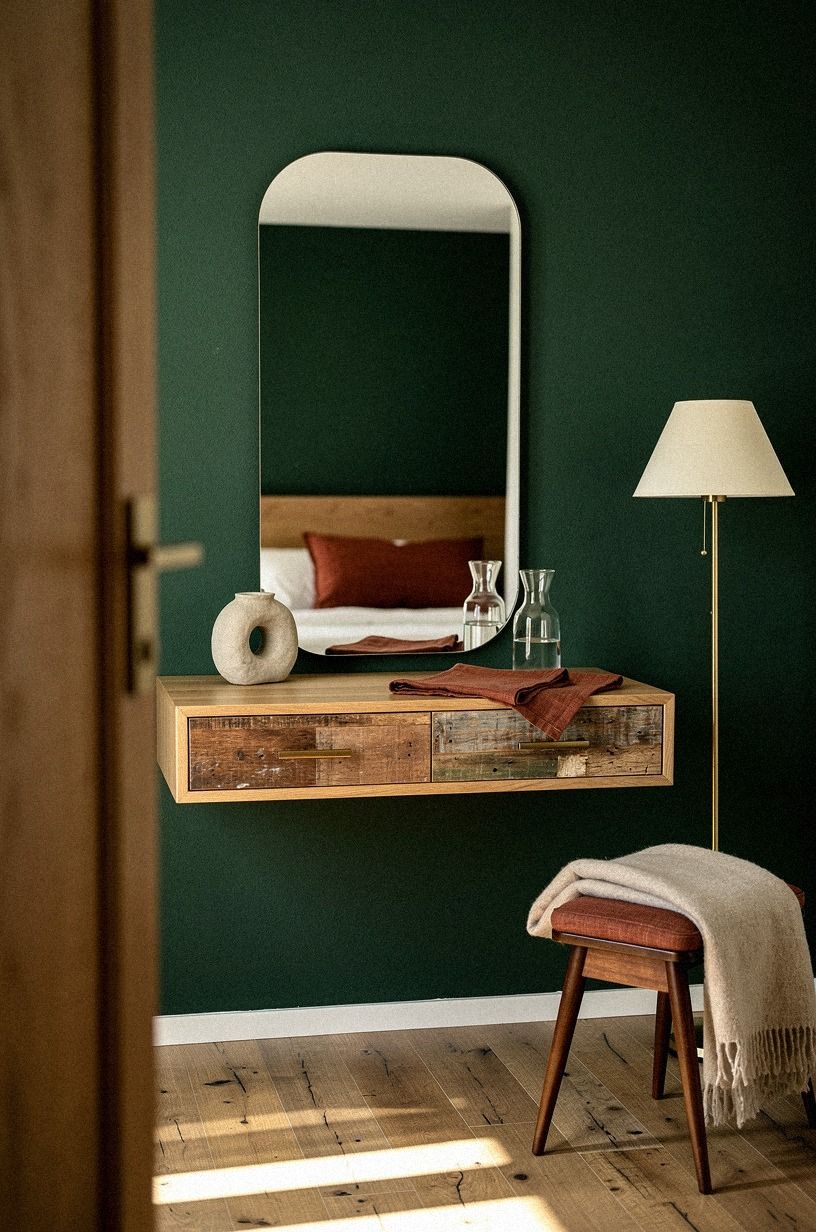 I Warmed the Walls Before Buying Decor, forest green palette