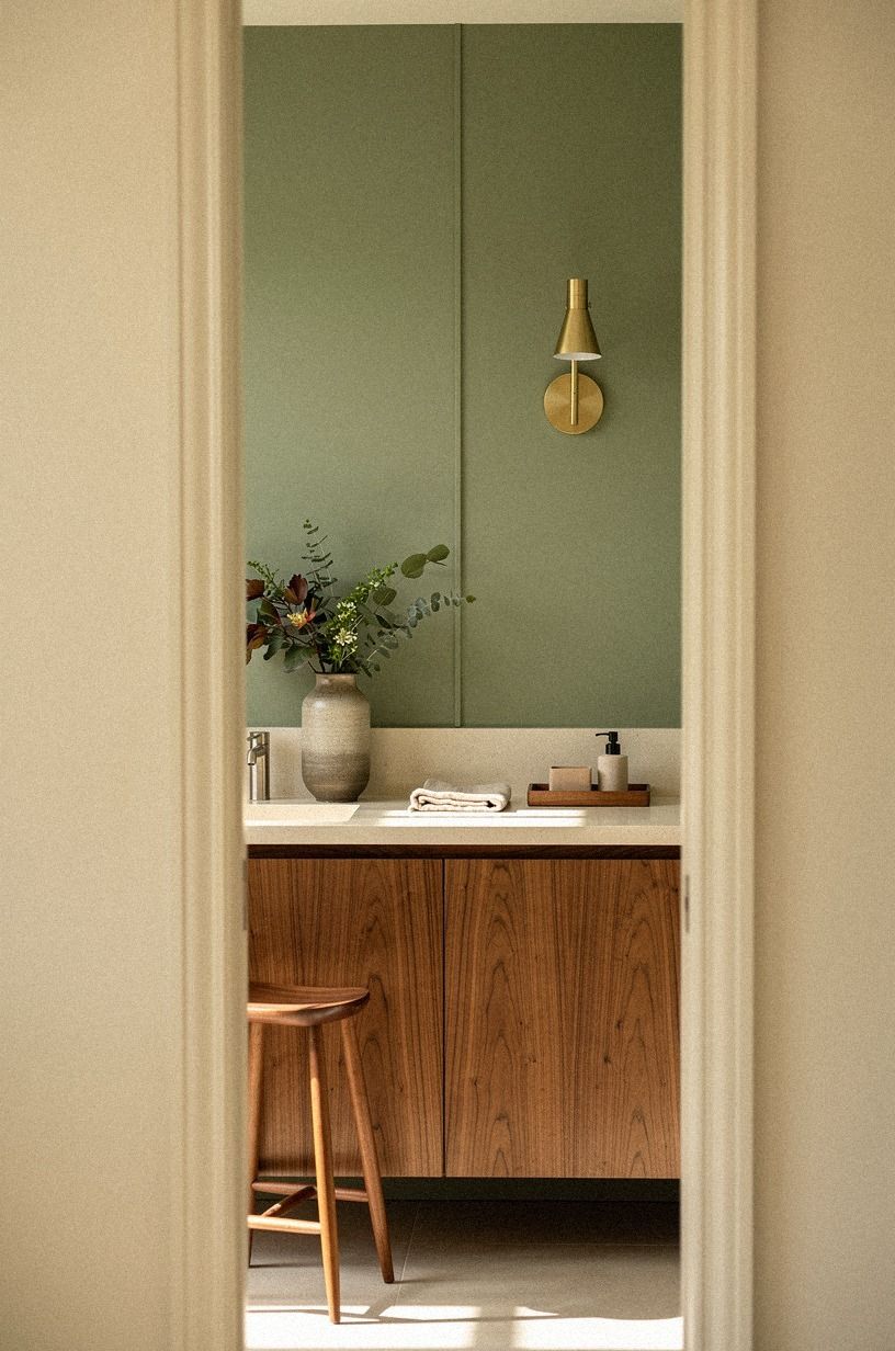 The Bathroom Now Feels Like Mine, sage green palette