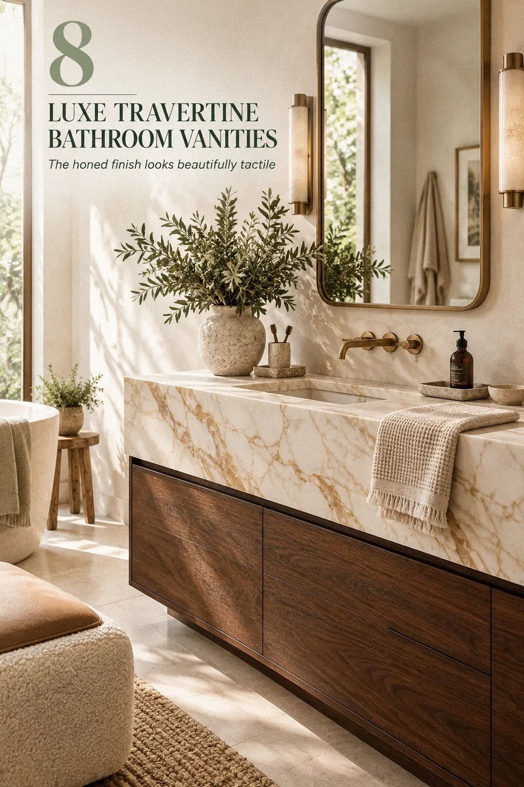 Travertine Bathroom Vanity Ideas for a Luxe Stone Look