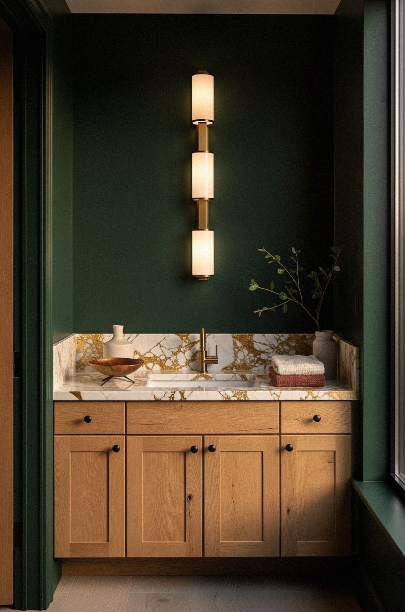 Anchor the basin with The Three-Height Light Stack
