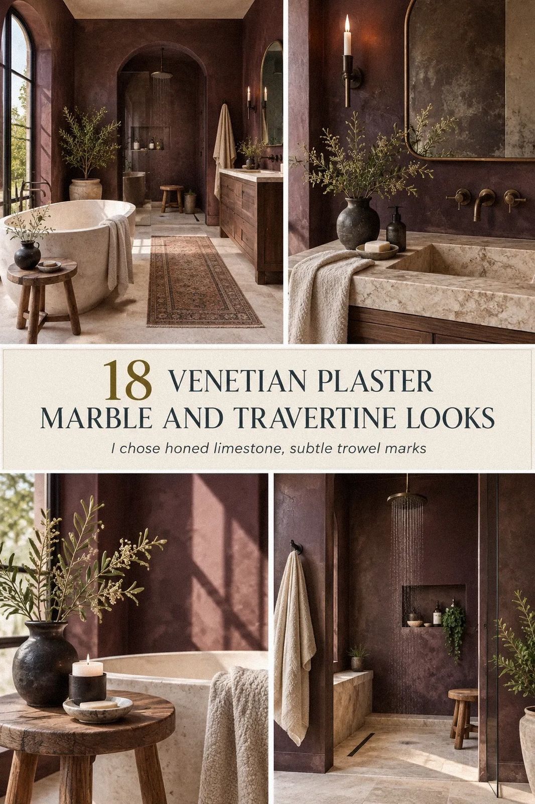 I Layered Venetian Plaster With Marble & Travertine, Luxury Feels Tactile