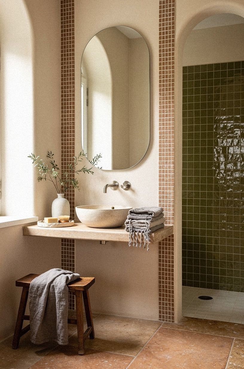 Frame the Mirror with a Tile Column