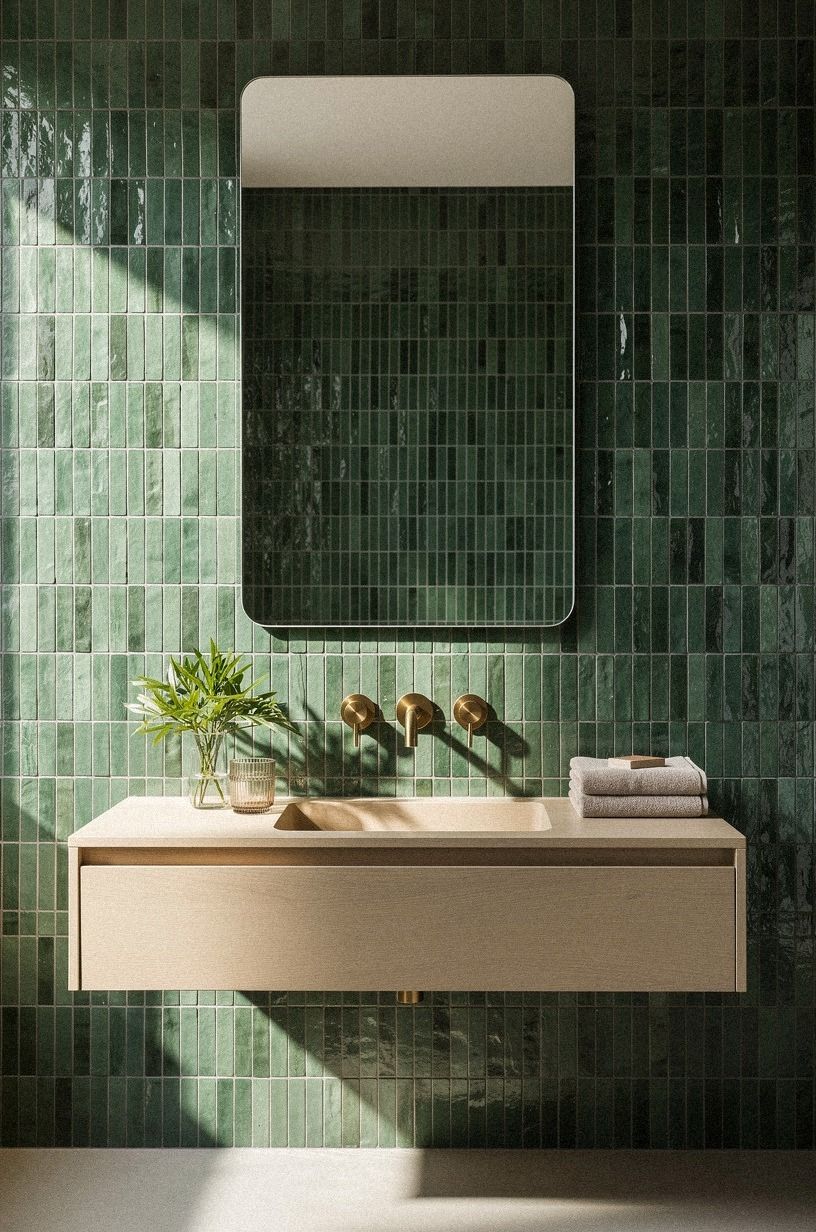Mix Handmade Green with Brushed Brass
