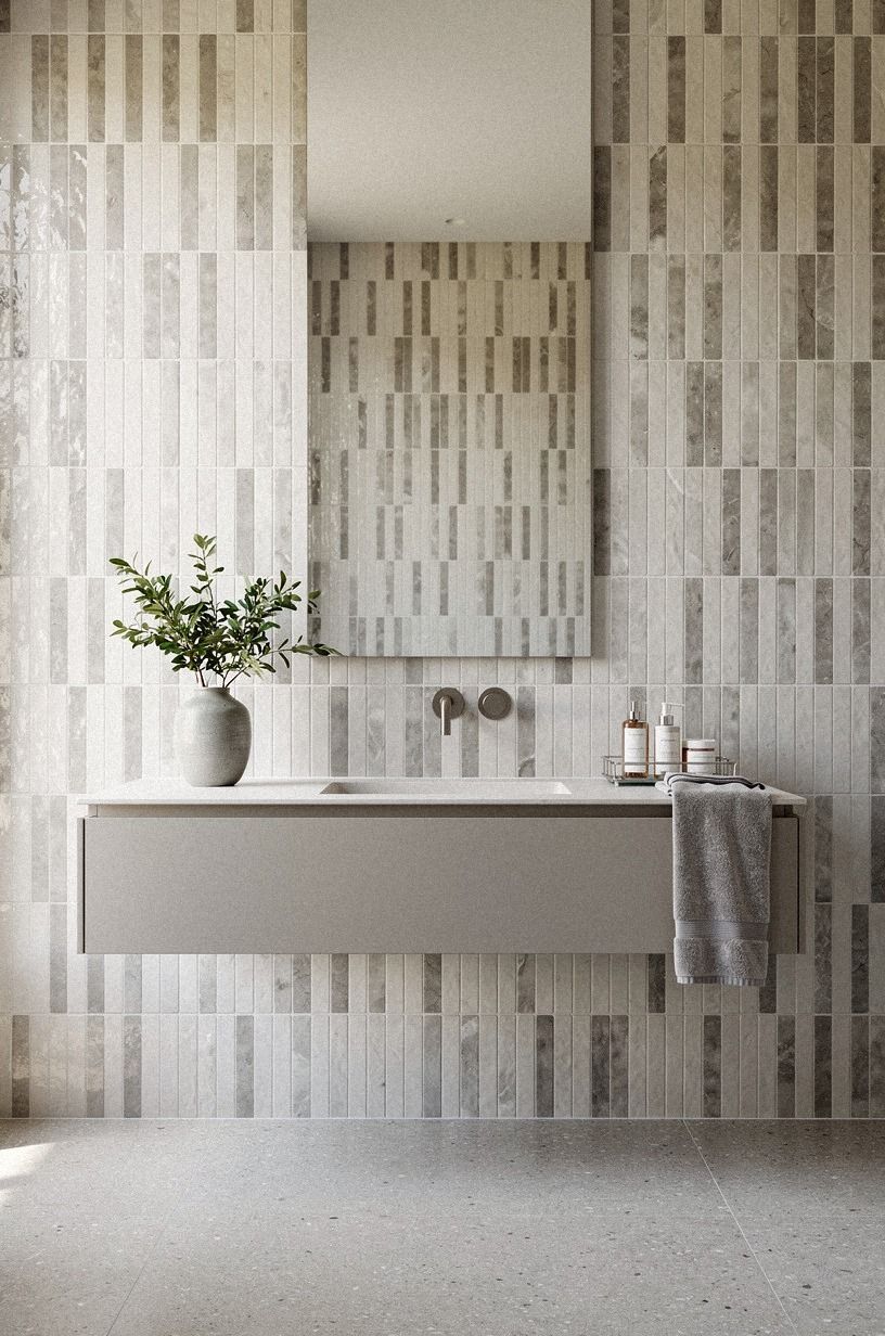 Run Vertical Lines from Vanity to Ceiling