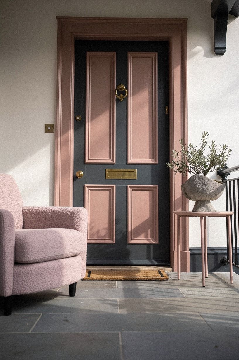 Frame an Edwardian front door with painted trim