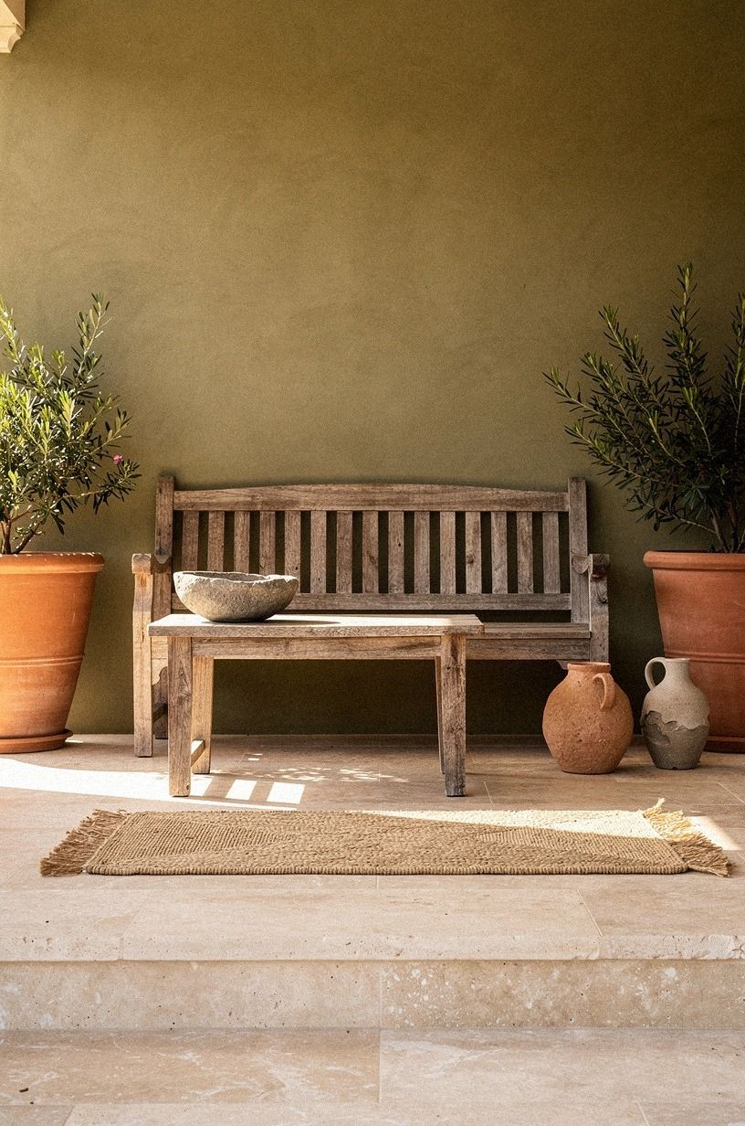 Swap a fussy surround for honed travertine
