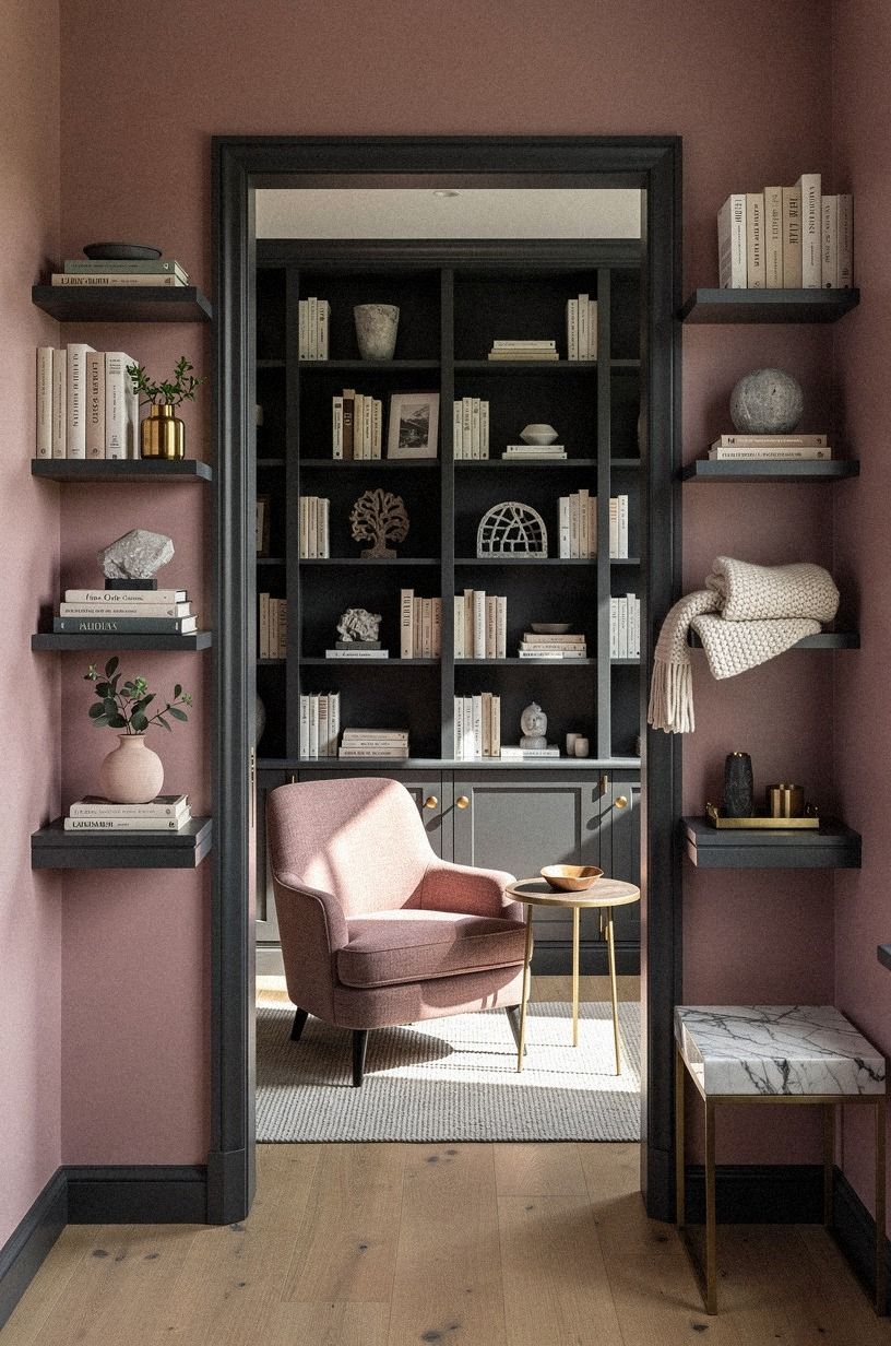 Frame a Reading Nook With Two Short Shelves
