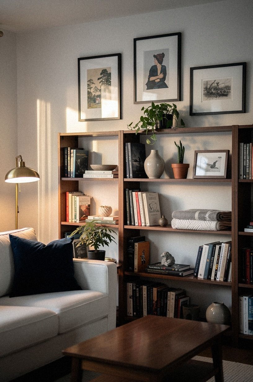 Hang Art Over Books Instead of Beside Them