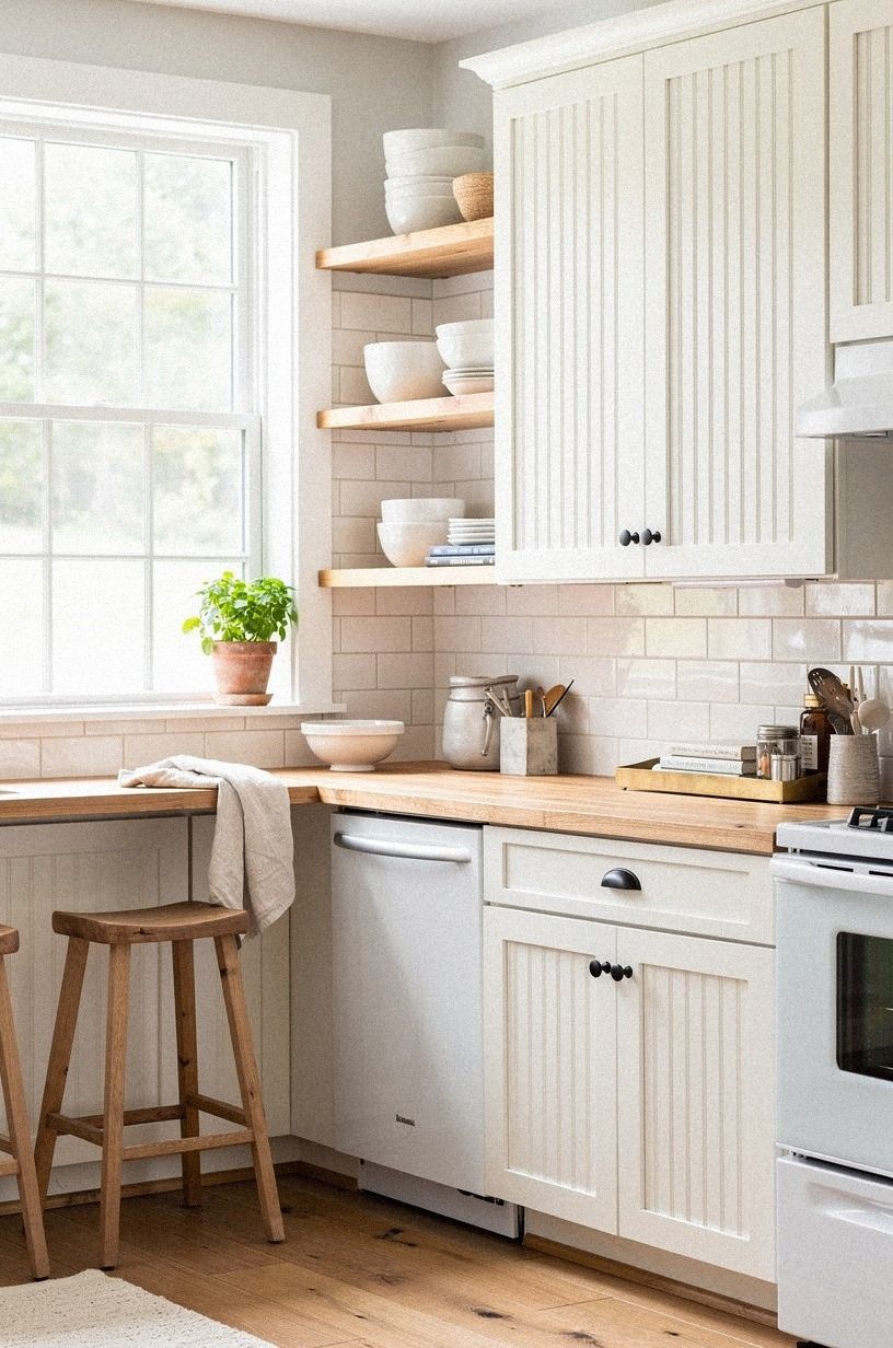 Build the Two-White Rule for white appliances in kitchen ideas