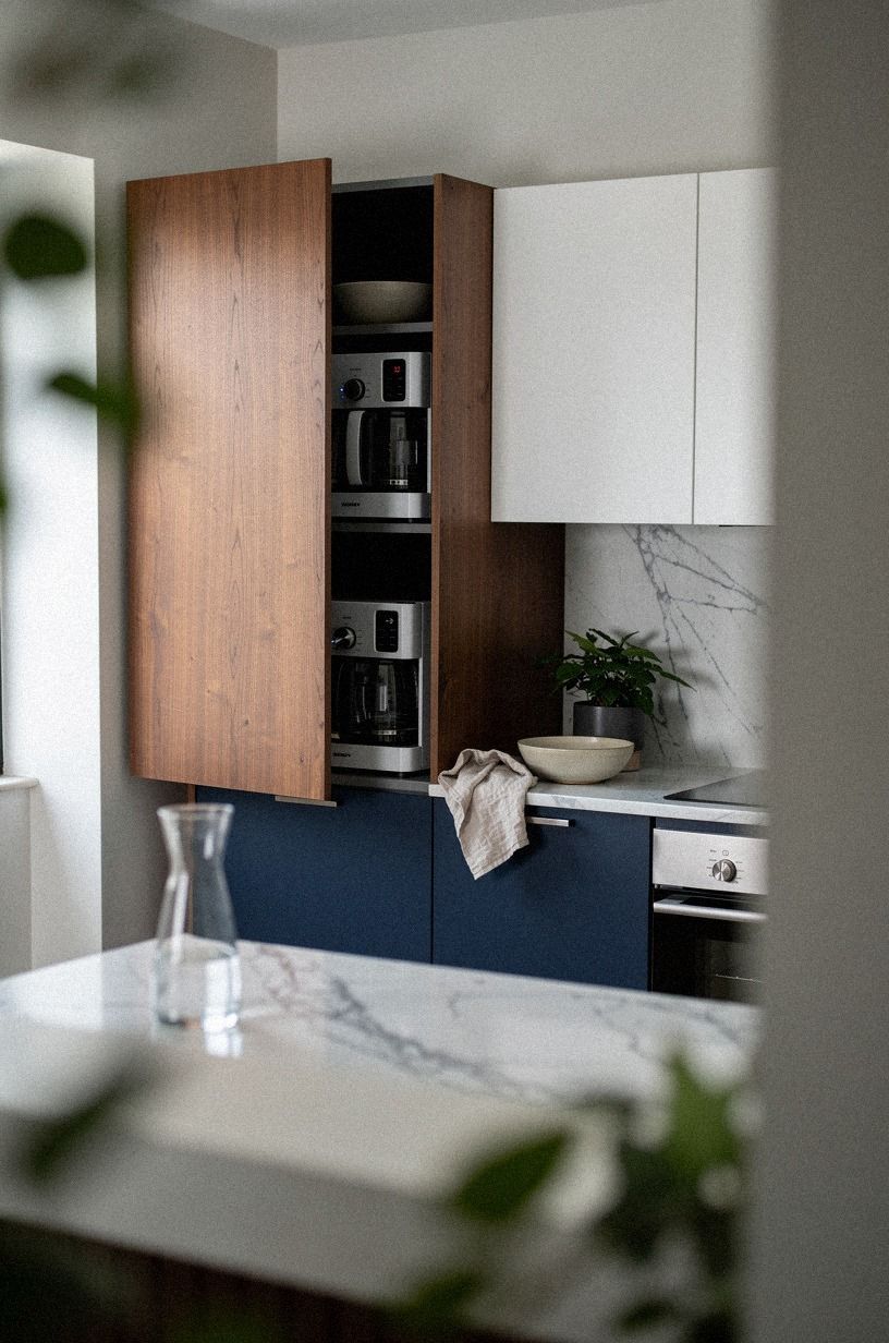 Store small appliances behind one door