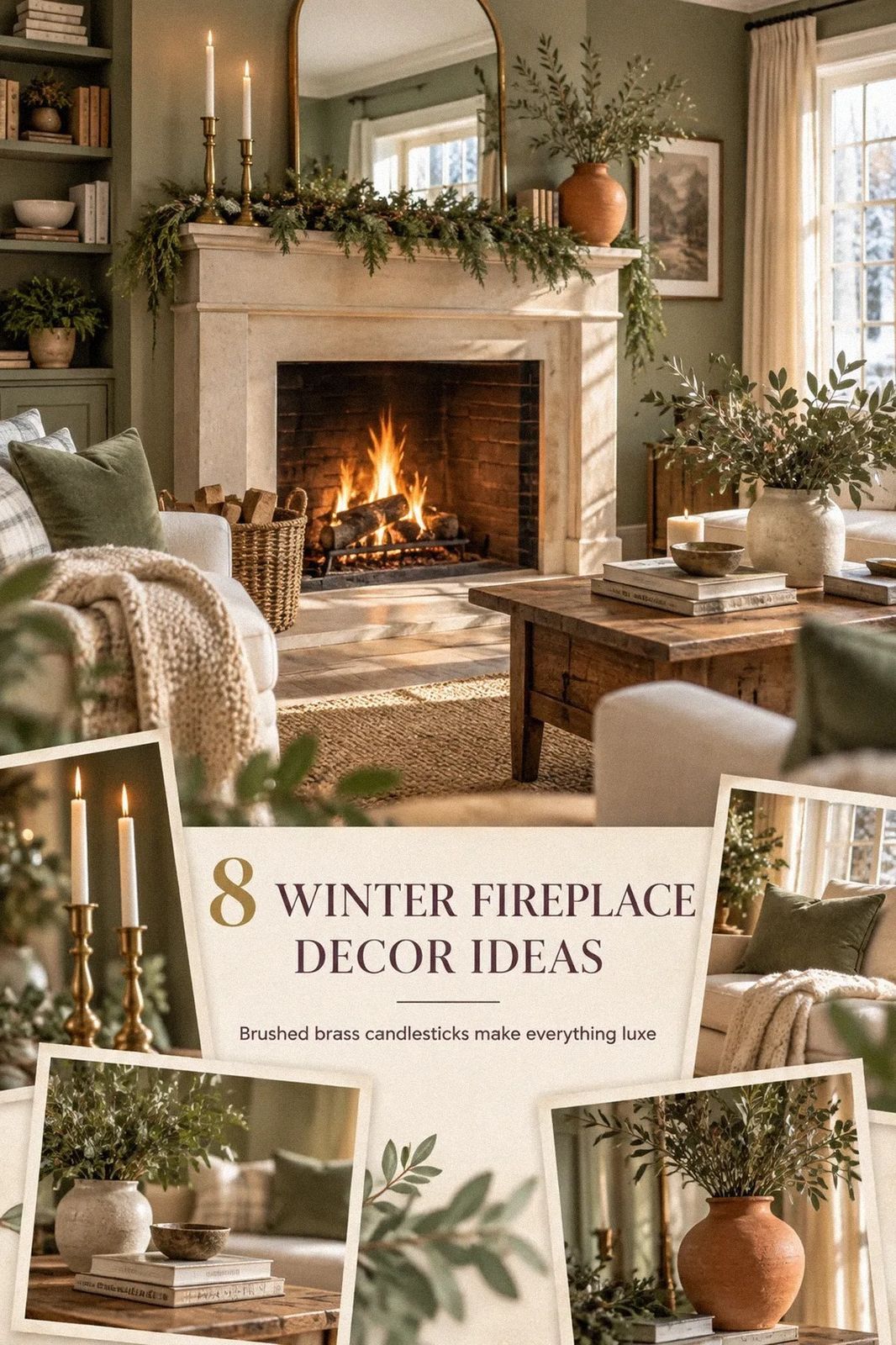 11 Winter Fireplace Decor Ideas (After the Christmas Decor Comes Down)