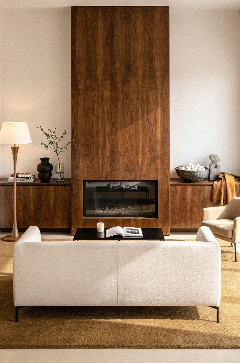 I Let the Fireplace Set the Color Palette, warm white palette