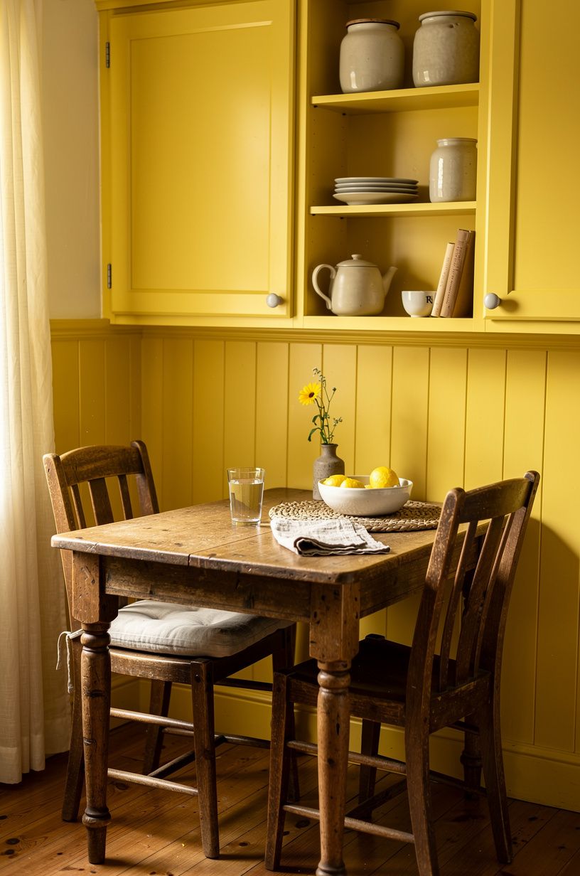 Build a breakfast nook around one old table