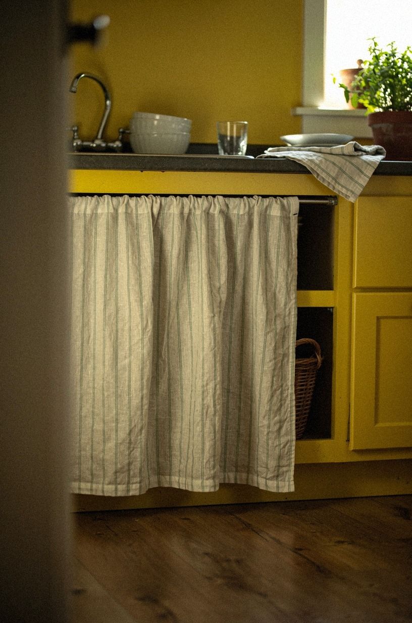 Swap a cabinet door for a fabric skirt