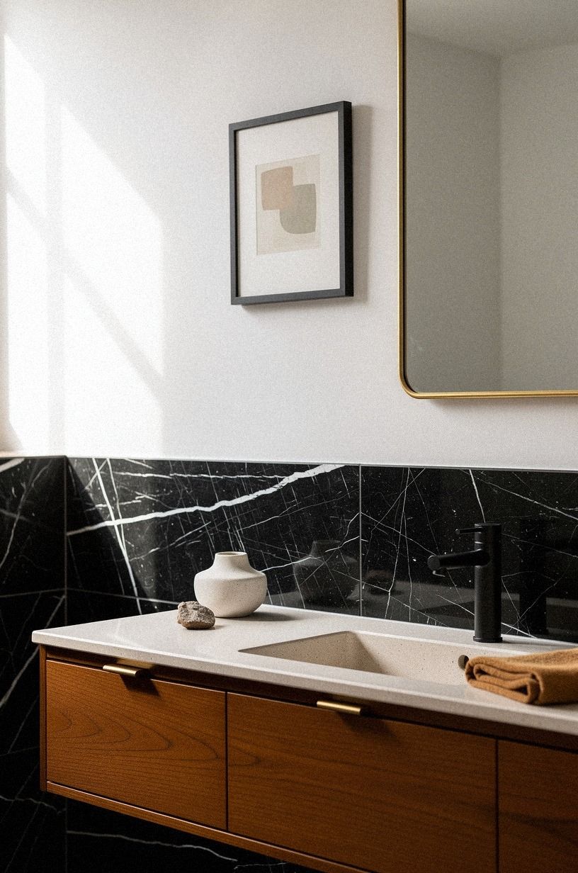 Hang a small picture instead of adding more tile